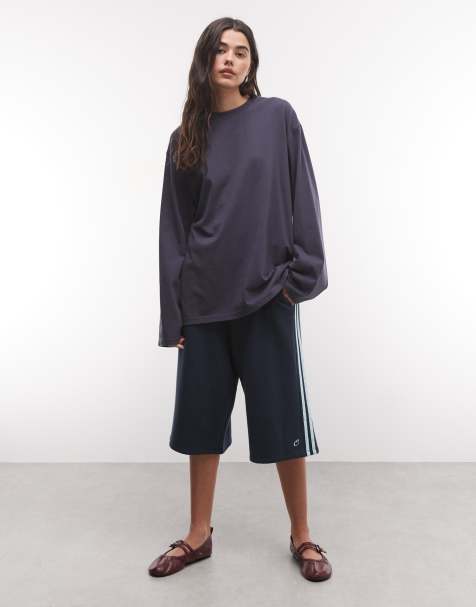 Weekday Oversize-Langarm-T-Shirt in Dunkelblau - view 1