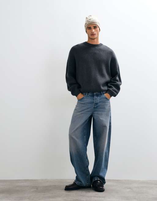 Weekday Oversize-Pullover in dunkelgrau meliert, 2 von 5