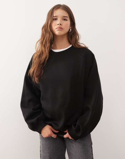 Weekday – Oversize-Sweatshirt aus schwerem Jersey in Schwarz - view 1