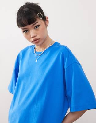 Weekday - Oversize-T-Shirt in Blau