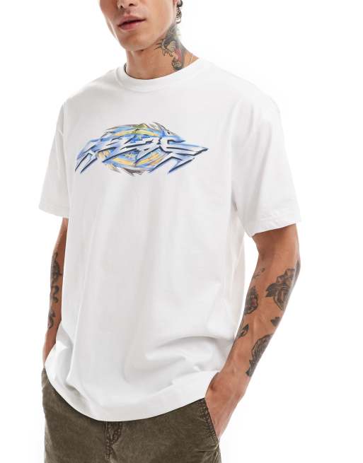 Weekday – Oversize-T-Shirt in Weiß mit „Robo“-Grafikprint
