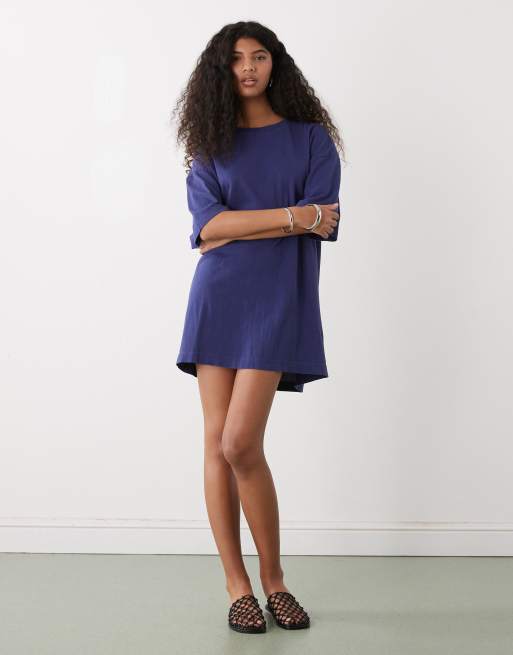 Weekday – Oversize-T-Shirt-Kleid in Dunkelblau, 2 von 4