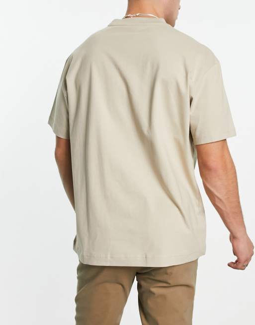 Weekday oversized 2-pack t-shirt in beige and brown