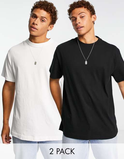 Weekday oversized 2-pack t-shirt in black and white | ASOS