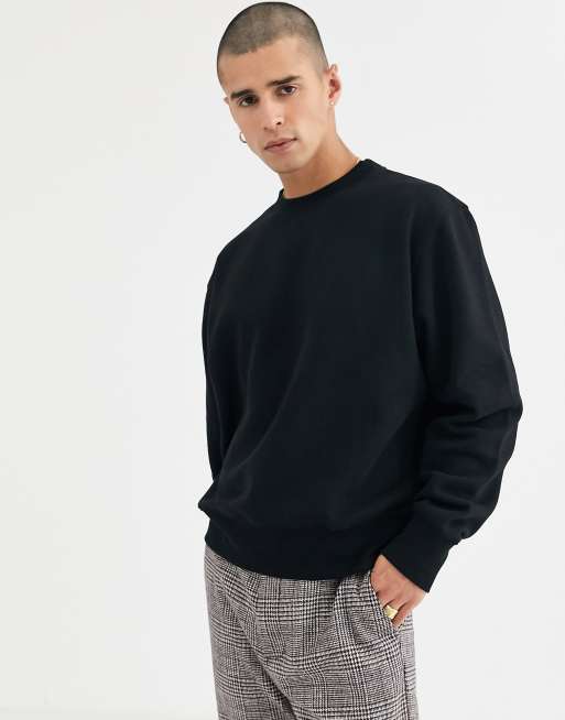 Weekday oversized Albin sweatshirt in black | ASOS