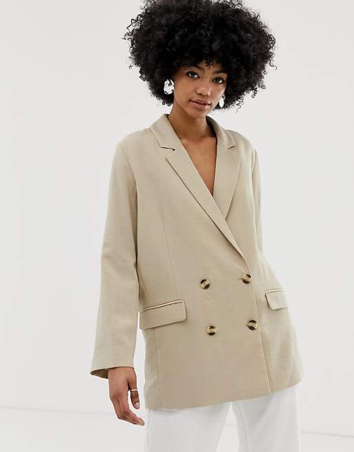 Weekday oversized blazer  in beige ASOS Weekday oversized blazer  in beige ASOS