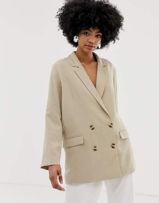 Weekday oversized blazer  in beige ASOS