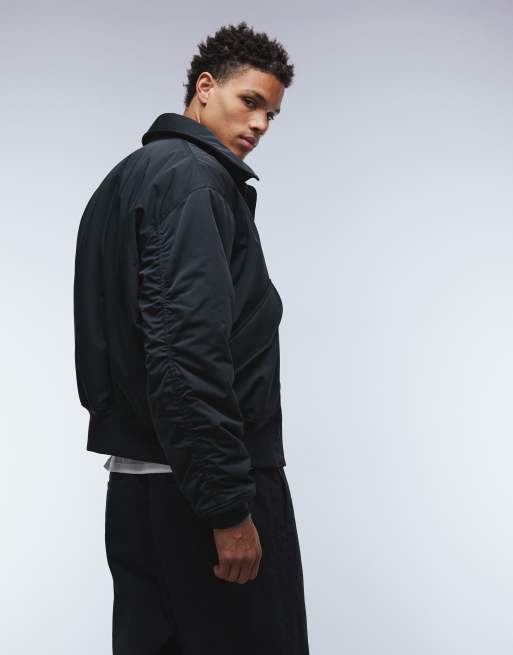 Weekday oversized bomber jacket with collar in black, 3 of 5