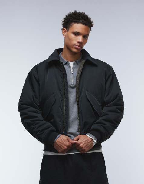 Weekday - Oversized bomberjack met kraagje in zwart - view 1