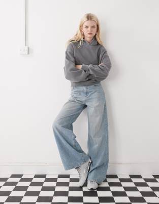 Weekday Oversized Boxy Fit Hoodie In Gray