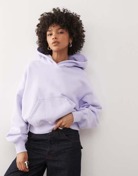 Weekday oversized boxy fit hoodie in lilac - view 1