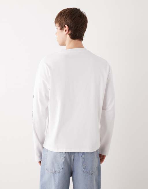 Weekday oversized boxy fit long sleeve t-shirt with panther sleeve