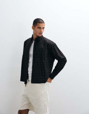 Weekday Oversized Boxy Fit Shirt In Black