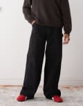 [Weekday] Weekday oversized canvas workwear pants in washed black 50 Washed black