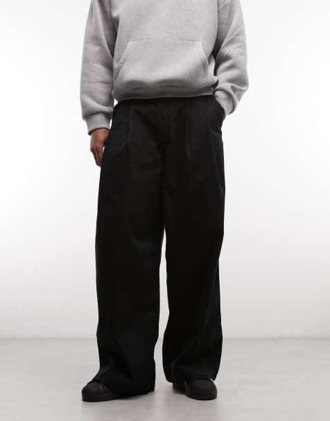 Weekday oversized chino trousers in black