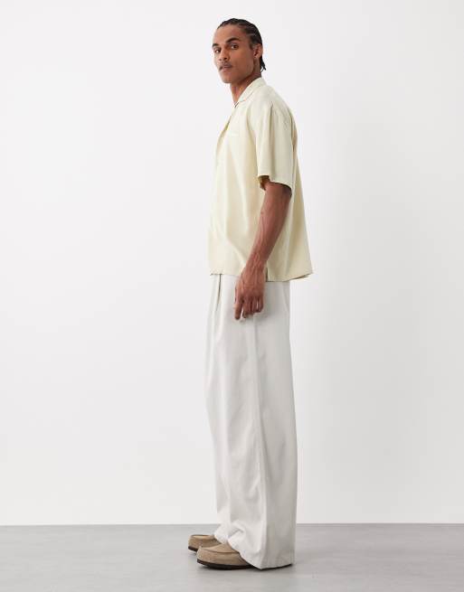 Weekday oversized chino trousers in light beige, 3 of 5