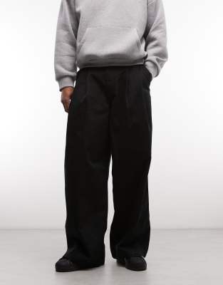Weekday Oversized Chinos In Black