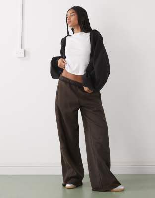 Weekday Oversized Cropped Zip Up Hoodie With Freyed Hems In Black