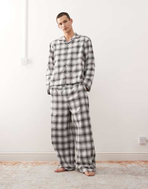Weekday oversized flannel shirt set in black & white check - view 1