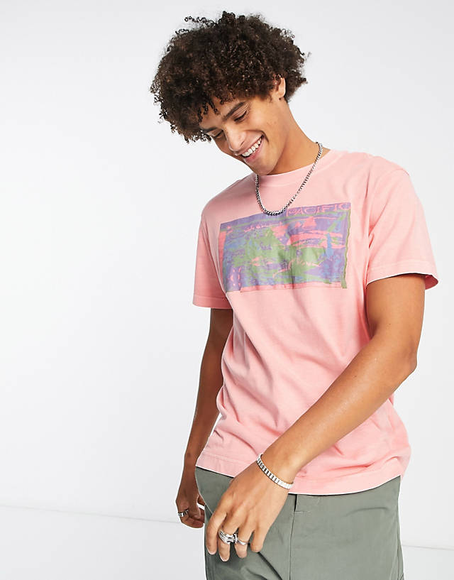 Weekday - oversized graphic printed t-shirt in pink