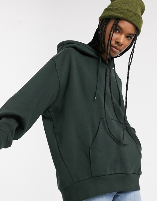 Weekday oversized hoodie in dark green