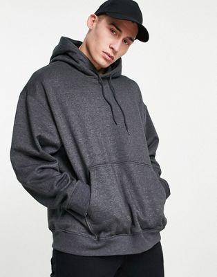 Weekday oversized hoodie in dark grey melange