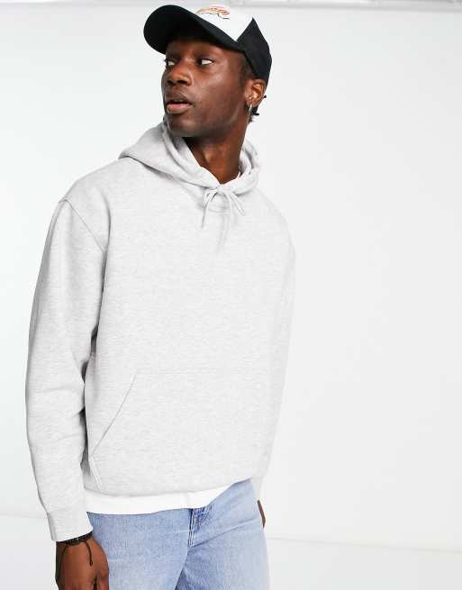 Oversized Fit Cotton Hoodie - Light gray melange - Men