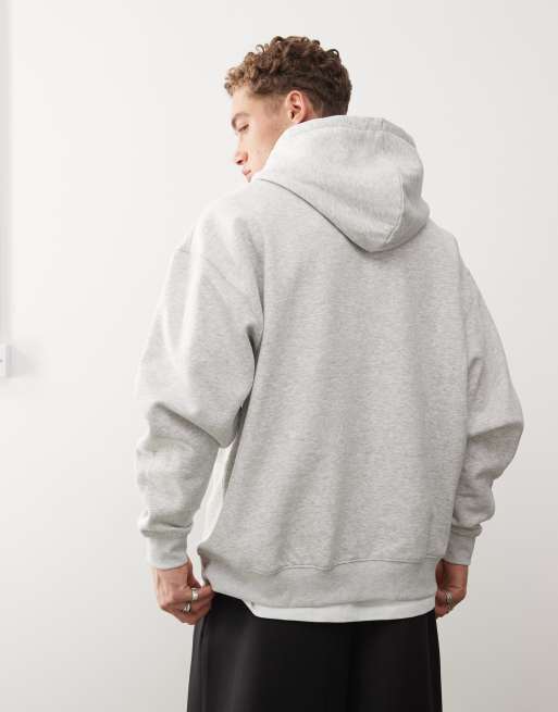 Weekday oversized hoodie in grey melange