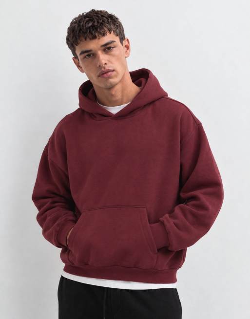 Weekday oversized hoodie met losse pasvorm in bordeauxrood, 10 van 10