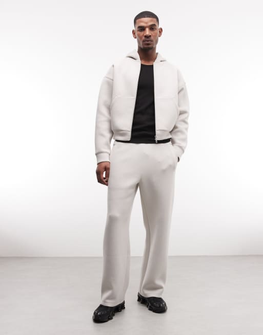 Weekday - Oversized hoodie van scuba-achtige stof met rits in gebroken wit, deel van co-ord set, 2 van 5