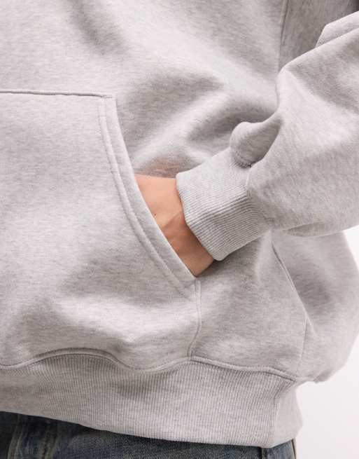 Weekday - Oversized hoodie van zware jersey in gemêleerd grijs, 4 van 4