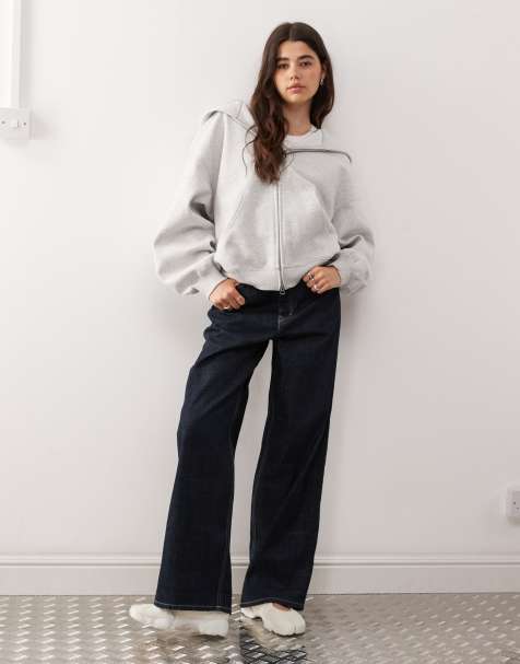 Weekday - Oversized jersey hoodie van zware stof met rits - view 1