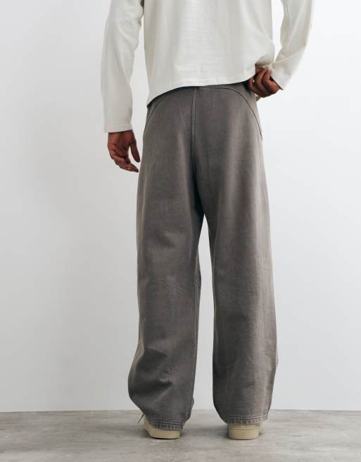 Weekday oversized joggingbukser med brede ben og sømdetalje i grå, 2 af 5