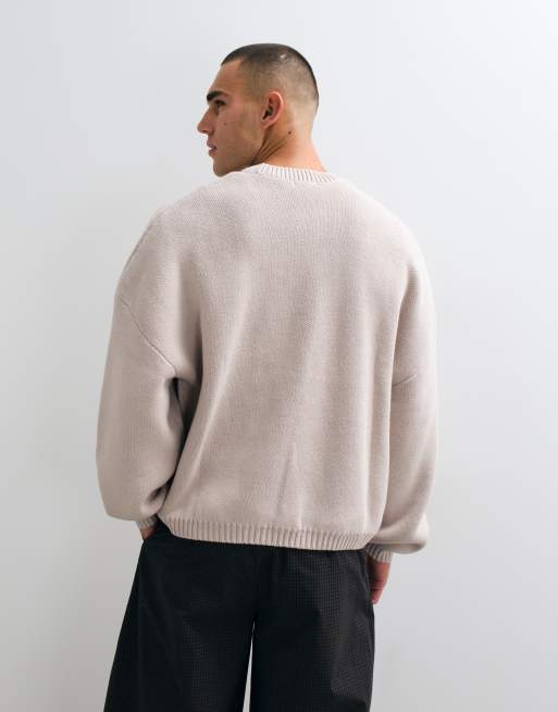 Weekday oversized jumper in cream, 4 of 5