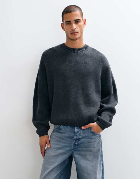 Weekday oversized jumper in dark grey melange - view 1