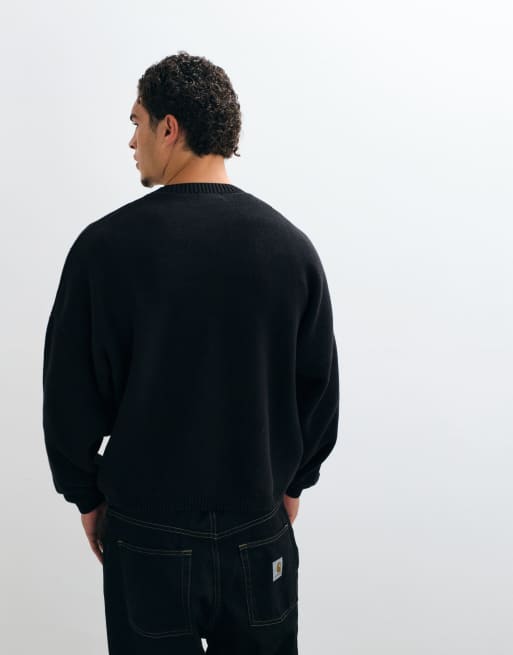 Weekday oversized jumper with flame graphic in black, 5 of 5