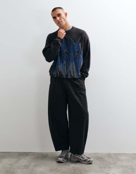 Weekday oversized jumper with spike graphic in dark brown - view 1