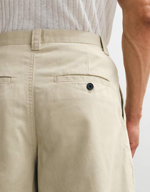 Weekday oversized long chino shorts in beige, 5 of 7