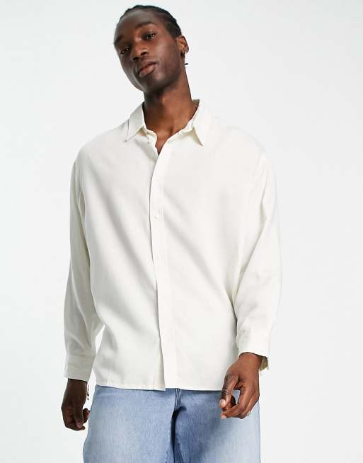 Weekday oversized long sleeve shirt in white | ASOS