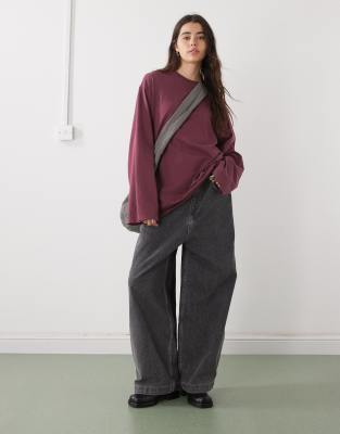 Weekday Oversized Long Sleeve T-shirt In Red