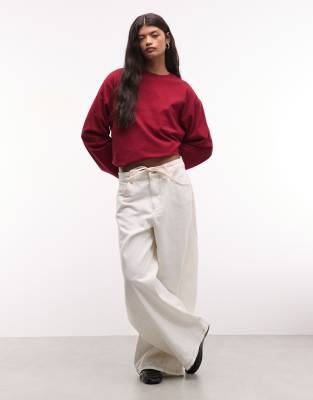 Weekday Oversized Long Sleeve T-shirt In Red