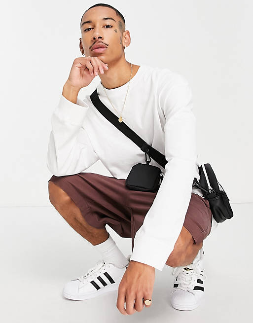 Weekday oversized long sleeve t-shirt in white
