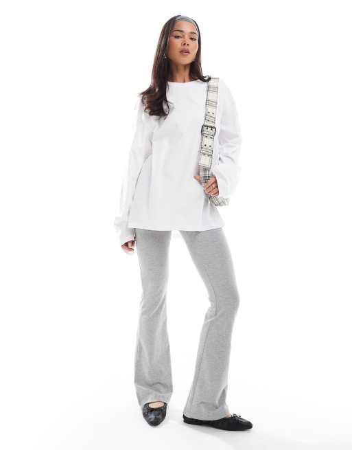 Weekday oversized long sleeve top in white