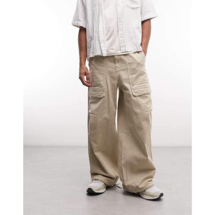 Weekday oversized parachute pants in washed light beige | ASOS