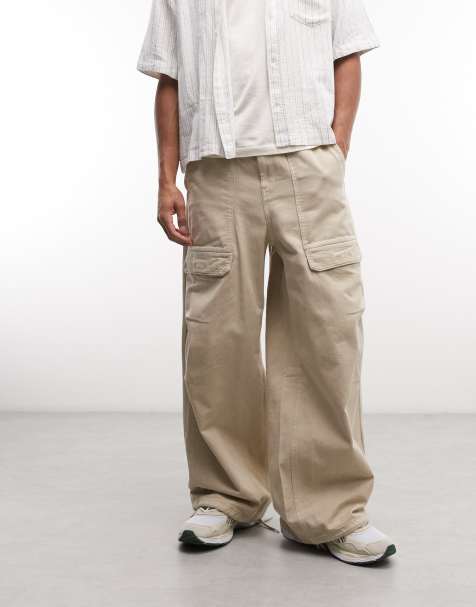 Weekday - Oversized parachutebroek in lichtbeige met wassing - view 1