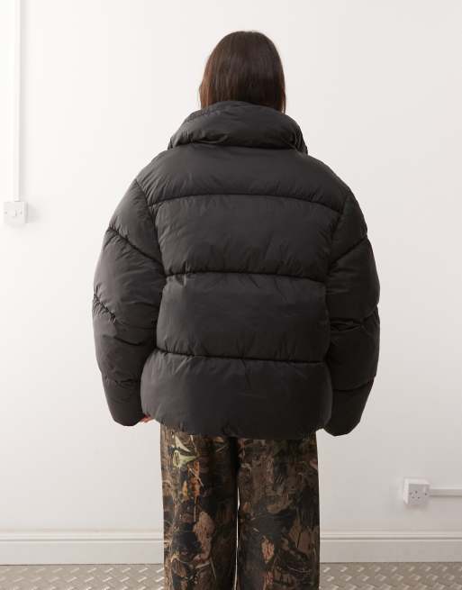 Weekday oversized puffer coat in black