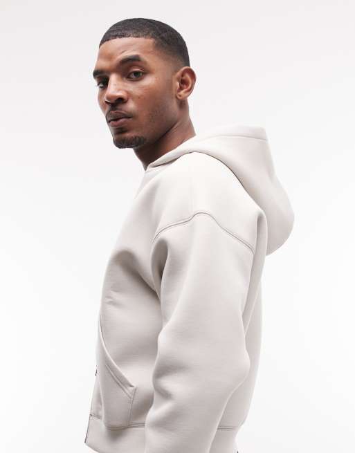 Weekday oversized scuba-style fabric zip through hoodie in off white (part of a set), 4 of 5