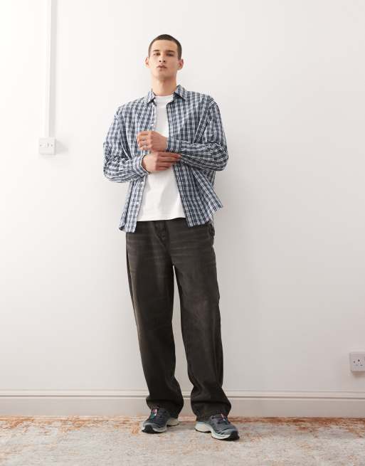 Weekday oversized shirt in blue check, 2 of 5