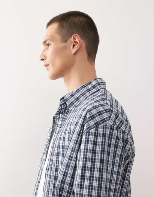 Weekday oversized shirt in blue check, 4 of 5