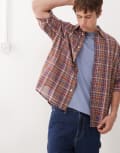 [Weekday] Weekday oversized shirt in red and blue check XL Multi check